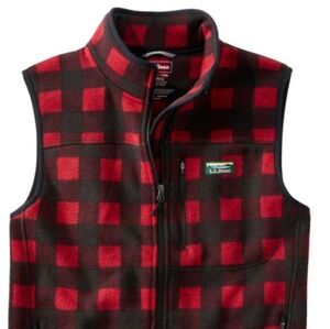 L.L. Bean BUFFALO Red and Black Plaid Vest. XL